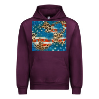 Mauve Wine leopard glitter american flag Urban Hoodie - CowGirlArtShop