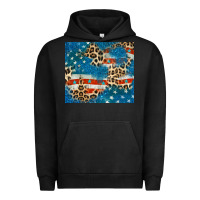 Pigment Black leopard glitter american flag Urban Hoodie - CowGirlArtShop
