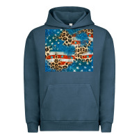 Pigment Midnight Navy leopard glitter american flag Urban Hoodie - CowGirlArtShop
