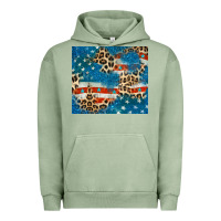 Pigment Oil Green leopard glitter american flag Urban Hoodie - CowGirlArtShop