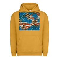 Pigment Peanut Butter leopard glitter american flag Urban Hoodie - CowGirlArtShop