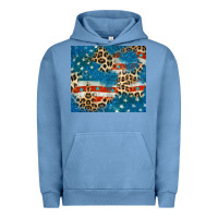 Pigment Pebble Blue leopard glitter american flag Urban Hoodie - CowGirlArtShop