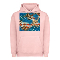 Pigment Salmon leopard glitter american flag Urban Hoodie - CowGirlArtShop