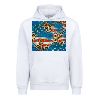 White leopard glitter american flag Urban Hoodie - CowGirlArtShop