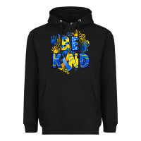 Black down syndrome be kind Heavyweight Hoodie - Artiststas