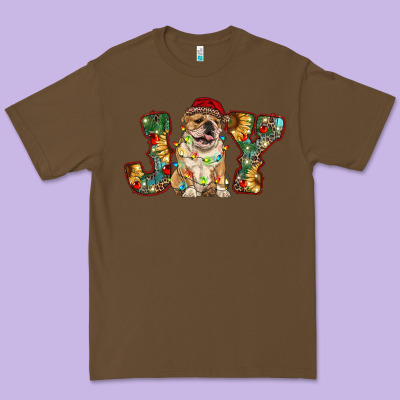 Bulldog Christmas Joy Premium Tee Designed By Ranaportraitstore