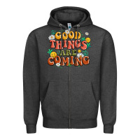 Charcoal Heather good things are coming Zipper Hoodie - MaliasSmallBusiness