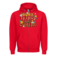 Red good things are coming Zipper Hoodie - MaliasSmallBusiness