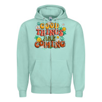 Seafoam good things are coming Zipper Hoodie - MaliasSmallBusiness