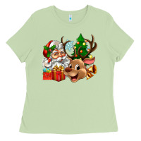 Matcha santa and reindeer Ladies Tee - Zillion Design Studio