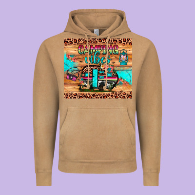 Camping Vibes Vintage Hoodie Designed By Jahusdesignshop