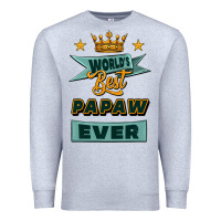 Heather Grey world's best papaw ever Premium Sweatshirt - Jasminsmagicworld