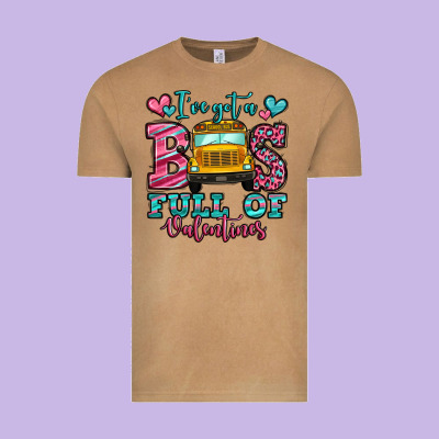 I've Got A Bus Full Of Valentines School Bus Vintage Tee Designed By Jasminsmagicworld