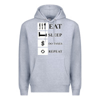 Heather Grey Tax Day Eat Sleep Do Taxes Repeat Gift Premium Hoodie - Bettercallsaul
