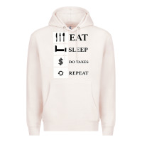 Pale Pink Tax Day Eat Sleep Do Taxes Repeat Gift Premium Hoodie - Bettercallsaul