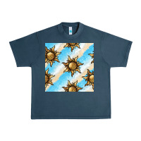 Midnight Navy leopard sun seamless pattern Urban Heavy Tee - BundleAndBundleShop