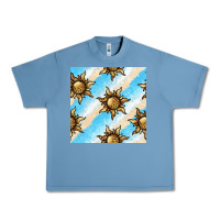Pebble Blue leopard sun seamless pattern Urban Heavy Tee - BundleAndBundleShop