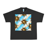 Pigment Black leopard sun seamless pattern Urban Heavy Tee - BundleAndBundleShop