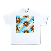 White leopard sun seamless pattern Urban Heavy Tee - BundleAndBundleShop