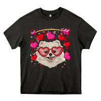 Asphalt valentine's day white pomeranian Heavy Core Tee - RanaPortraitStore