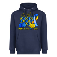 Navy october we wear blue and yellow with pumpkins Heavyweight Hoodie - Artiststas