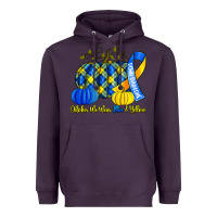 Plum october we wear blue and yellow with pumpkins Heavyweight Hoodie - Artiststas