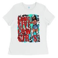 White long live cowgirls Ladies Tee - texasbilliewilder