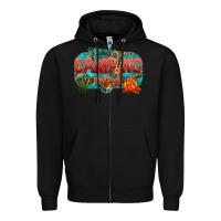 Black camping vibes Zipper Hoodie - NancyCooperArtShop