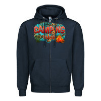 Navy camping vibes Zipper Hoodie - NancyCooperArtShop