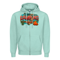 Seafoam camping vibes Zipper Hoodie - NancyCooperArtShop