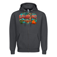 Smoke camping vibes Zipper Hoodie - NancyCooperArtShop