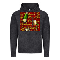 Vintage Black merry christmas champagne seamless pattern Vintage Hoodie - BundleAndBundleShop
