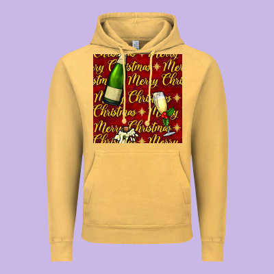 Merry Christmas Champagne Seamless Pattern Vintage Hoodie Designed By Bundleandbundleshop