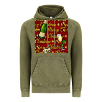 Vintage Olive merry christmas champagne seamless pattern Vintage Hoodie - BundleAndBundleShop