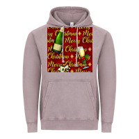 Vintage Zinc merry christmas champagne seamless pattern Vintage Hoodie - BundleAndBundleShop