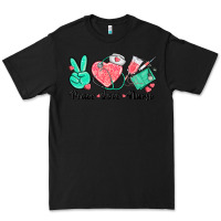 Black peace love nurse Premium Tee - texasbilliewilder