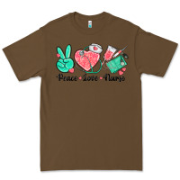 Cacao peace love nurse Premium Tee - texasbilliewilder