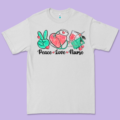 Peace Love Nurse Premium Tee Designed By Texasbilliewilder
