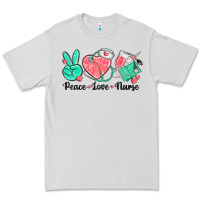Dove Grey peace love nurse Premium Tee - texasbilliewilder