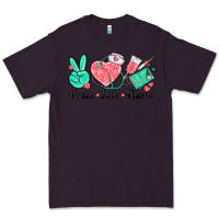 Plum peace love nurse Premium Tee - texasbilliewilder