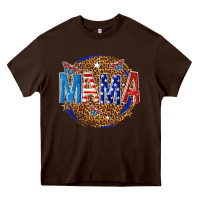 Chocolate Brown 4th of july mama Heavy Core Tee - texasbilliewilder
