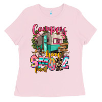 Bubblegum Pink campers have smore fun Ladies Tee - RanaPortraitStore