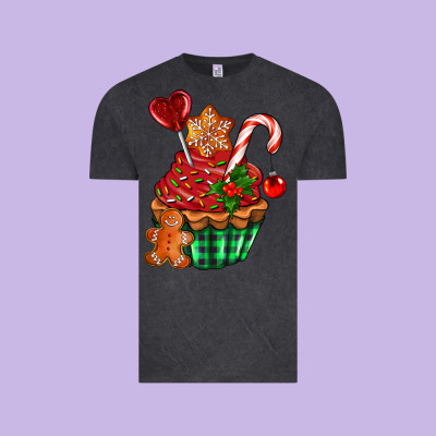 Christmas Cupcake Vintage Tee Designed By Adodesignshop