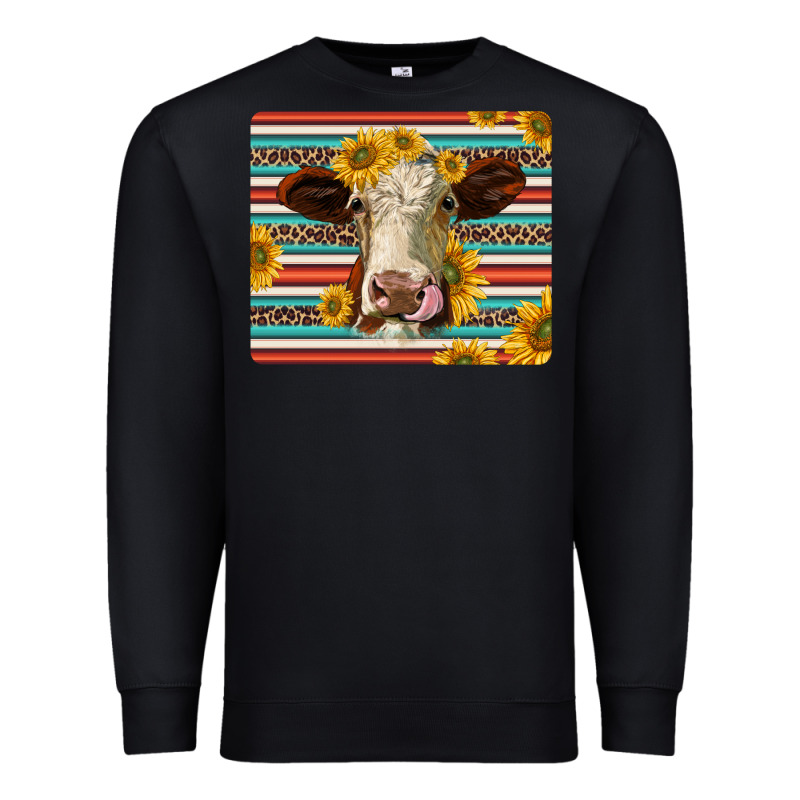 Serape Leopard Hereford Cattle Mousepad Premium Sweatshirt by Jasminsmagicworld | Teevron