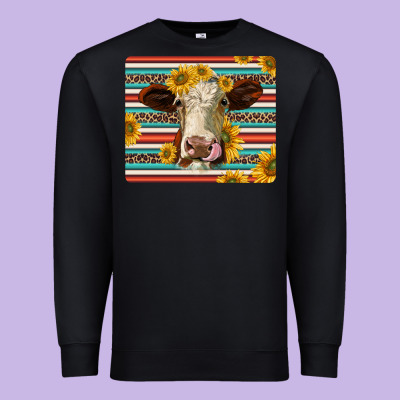 Serape Leopard Hereford Cattle Mousepad Premium Sweatshirt Designed By Jasminsmagicworld
