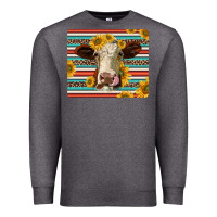 Charcoal Heather serape leopard hereford cattle mousepad Premium Sweatshirt - Jasminsmagicworld