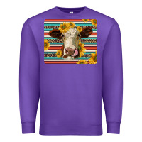 Purple serape leopard hereford cattle mousepad Premium Sweatshirt - Jasminsmagicworld