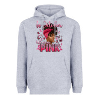 Heather Grey in october we wear pink with afro woman Heavyweight Hoodie - Artiststas