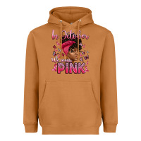 Meerkat in october we wear pink with afro woman Heavyweight Hoodie - Artiststas