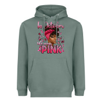 Sage in october we wear pink with afro woman Heavyweight Hoodie - Artiststas